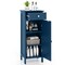 Freestanding Bathroom Floor Cabinet 1 Drawer 3-Tier Shelves MDF Blue 132 Lb